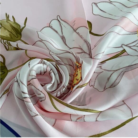 Pastel Floral Silky Scarf  - Picture 1 of 4